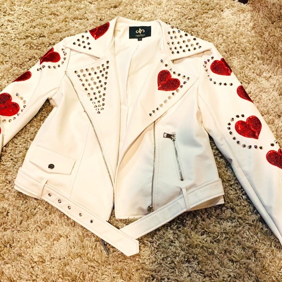 Jackets & Blazers - Sweetheart Studded Faux Leather Jacket